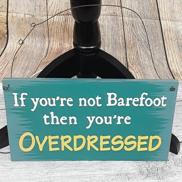 Funny Summer Beach House Poolside Coastal Tropical Wooden Wall Decor - Picture 1 of 4